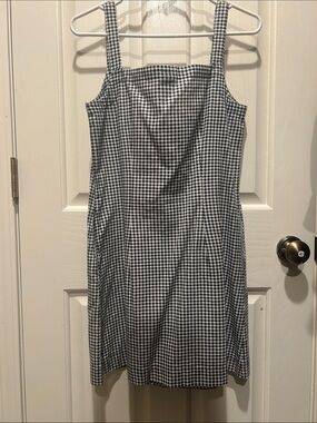 a new day Black and White Gingham Square-Neck Mini Dress